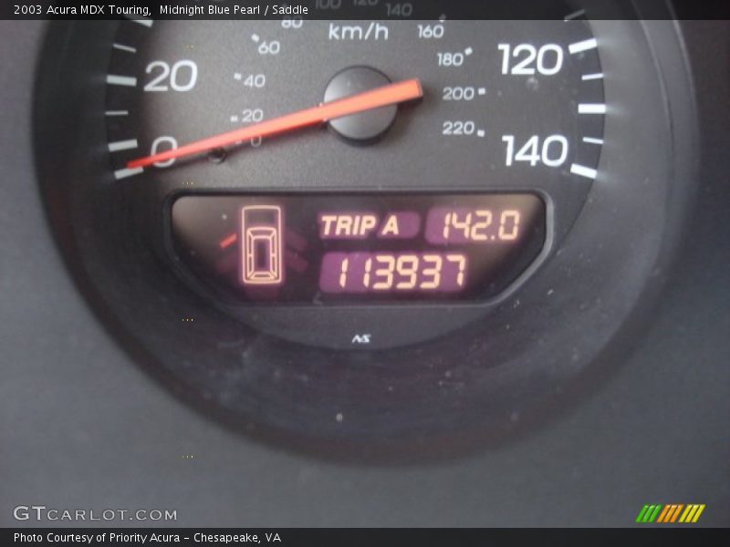 Midnight Blue Pearl / Saddle 2003 Acura MDX Touring