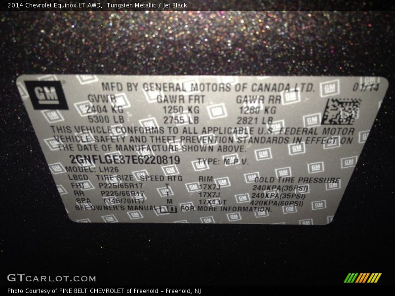 Tungsten Metallic / Jet Black 2014 Chevrolet Equinox LT AWD