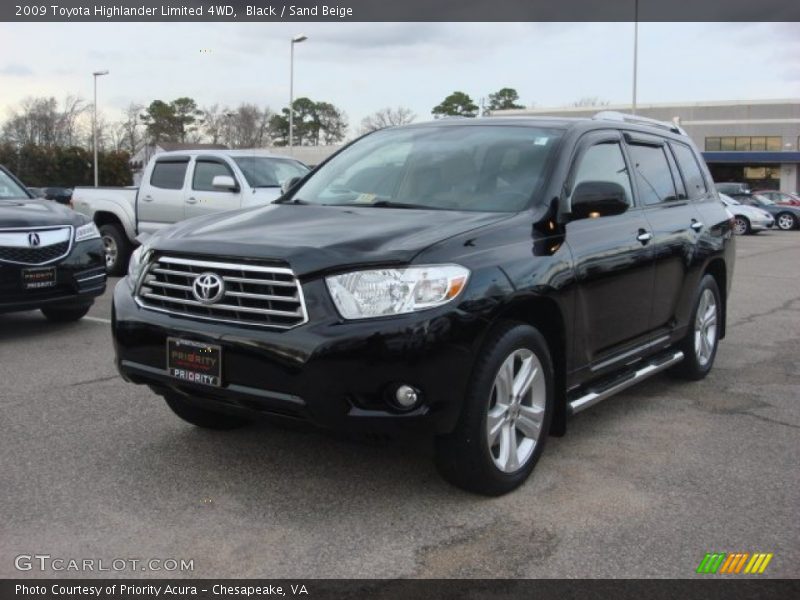 Black / Sand Beige 2009 Toyota Highlander Limited 4WD