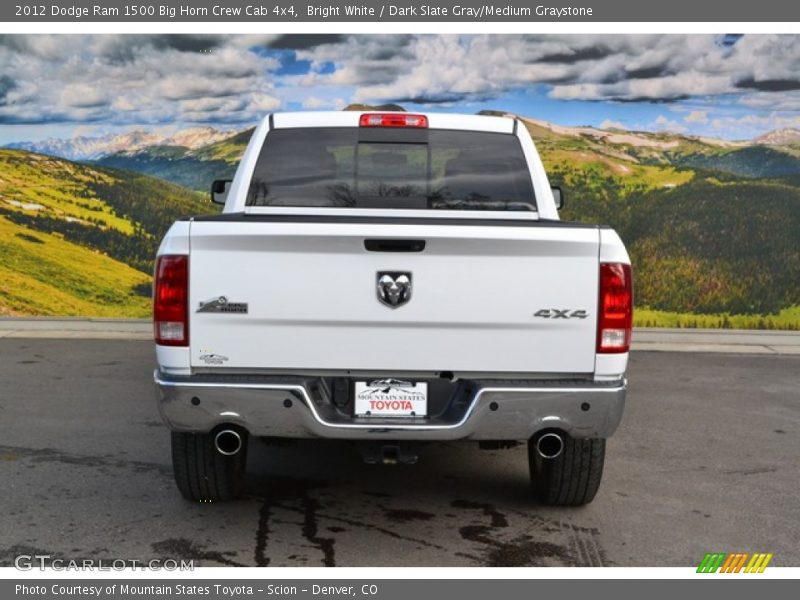 Bright White / Dark Slate Gray/Medium Graystone 2012 Dodge Ram 1500 Big Horn Crew Cab 4x4