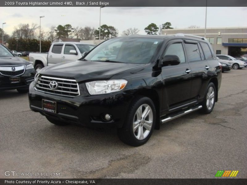 Black / Sand Beige 2009 Toyota Highlander Limited 4WD