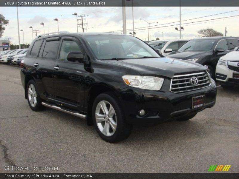 Black / Sand Beige 2009 Toyota Highlander Limited 4WD