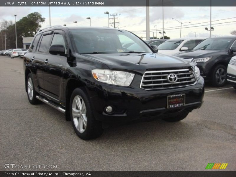 Black / Sand Beige 2009 Toyota Highlander Limited 4WD