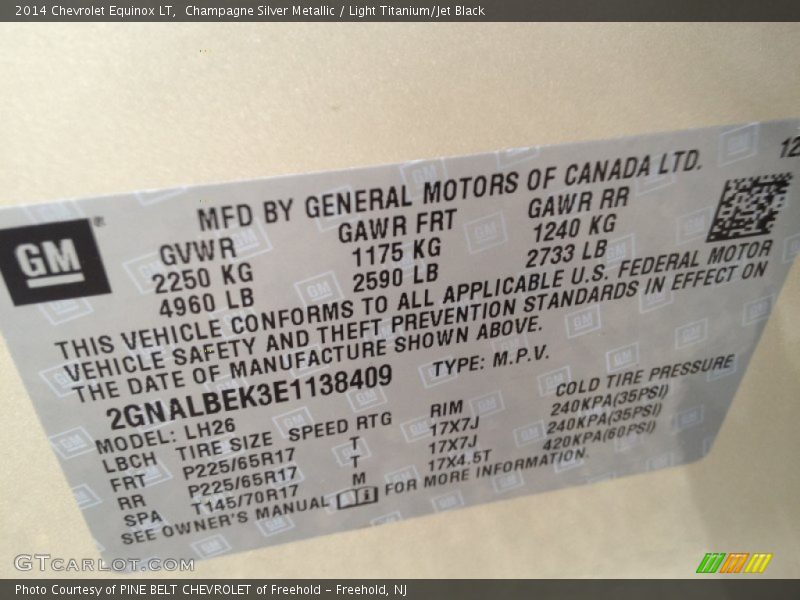 Champagne Silver Metallic / Light Titanium/Jet Black 2014 Chevrolet Equinox LT