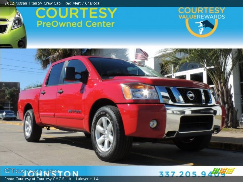 Red Alert / Charcoal 2012 Nissan Titan SV Crew Cab