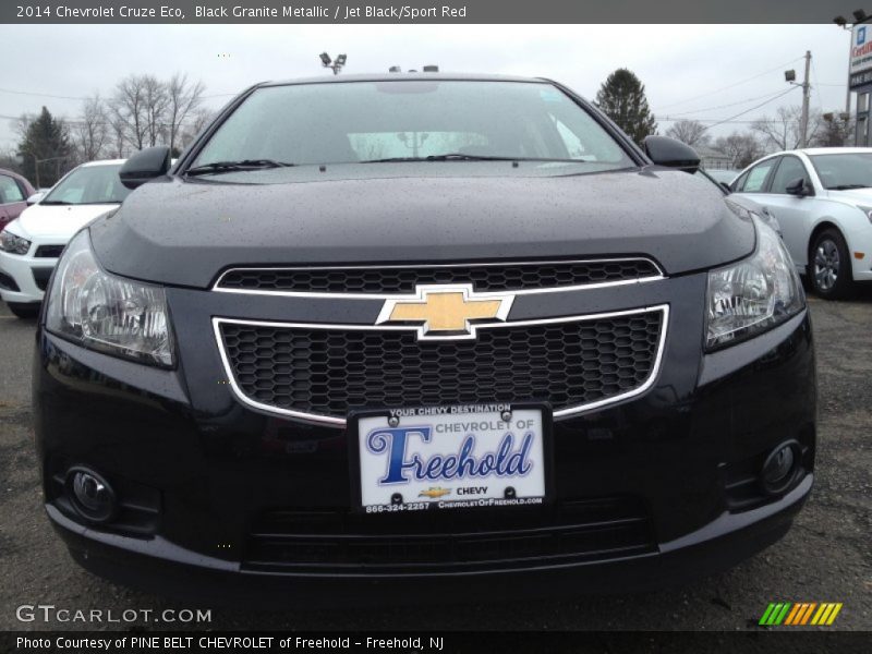 Black Granite Metallic / Jet Black/Sport Red 2014 Chevrolet Cruze Eco
