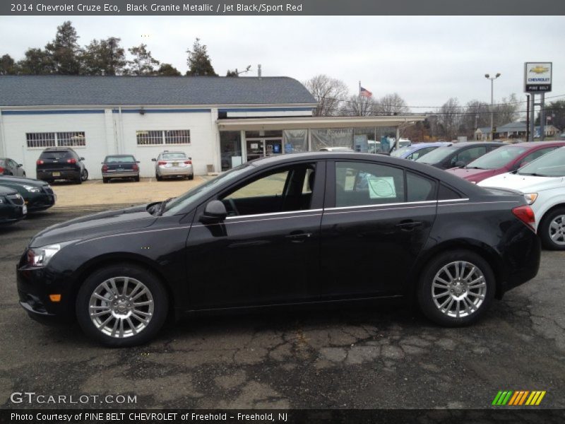 Black Granite Metallic / Jet Black/Sport Red 2014 Chevrolet Cruze Eco