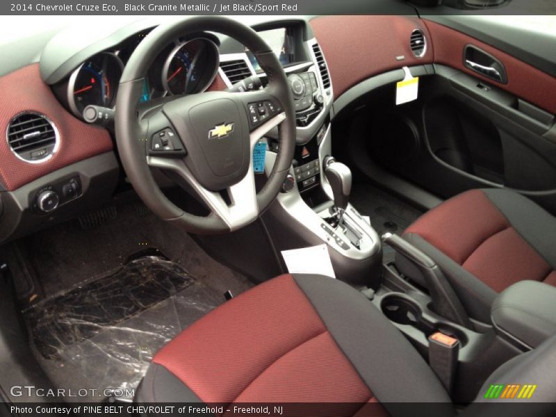 Black Granite Metallic / Jet Black/Sport Red 2014 Chevrolet Cruze Eco