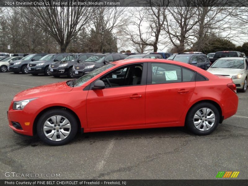Red Hot / Jet Black/Medium Titanium 2014 Chevrolet Cruze LS