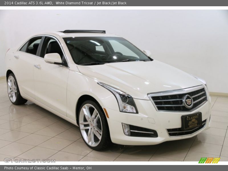 White Diamond Tricoat / Jet Black/Jet Black 2014 Cadillac ATS 3.6L AWD