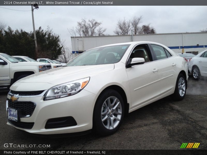 White Diamond Tricoat / Cocoa/Light Neutral 2014 Chevrolet Malibu LT