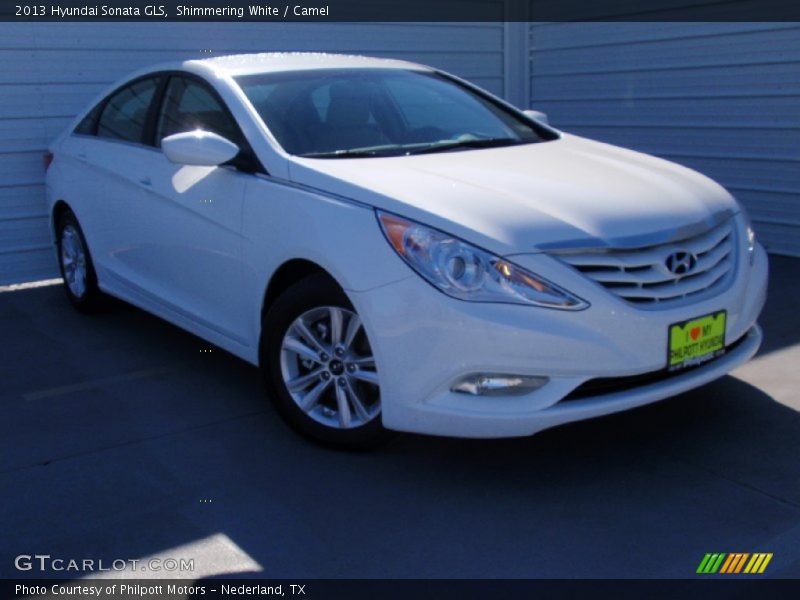 Shimmering White / Camel 2013 Hyundai Sonata GLS