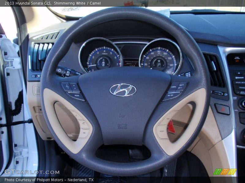 Shimmering White / Camel 2013 Hyundai Sonata GLS