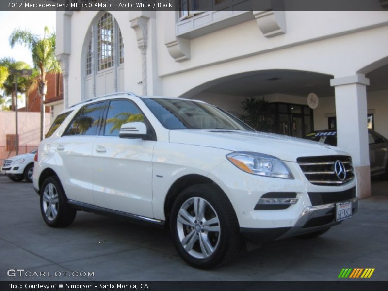 Arctic White / Black 2012 Mercedes-Benz ML 350 4Matic