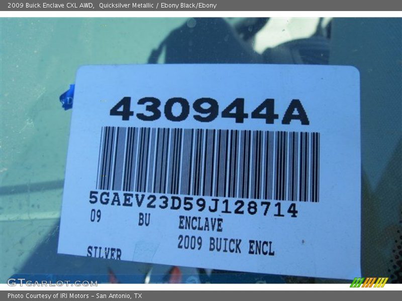 Quicksilver Metallic / Ebony Black/Ebony 2009 Buick Enclave CXL AWD