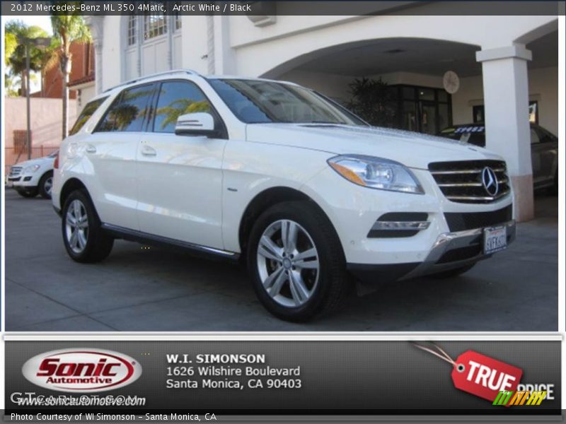 Arctic White / Black 2012 Mercedes-Benz ML 350 4Matic