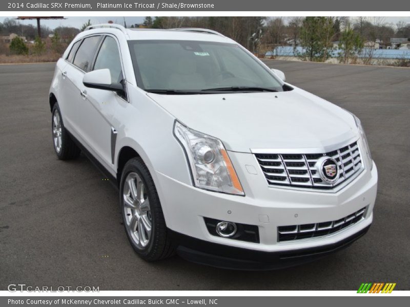 Platinum Ice Tricoat / Shale/Brownstone 2014 Cadillac SRX Premium