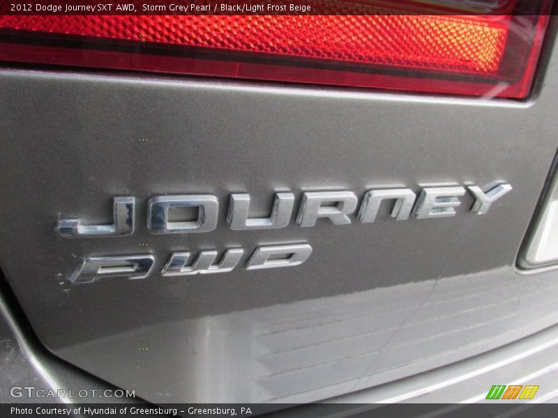 Storm Grey Pearl / Black/Light Frost Beige 2012 Dodge Journey SXT AWD