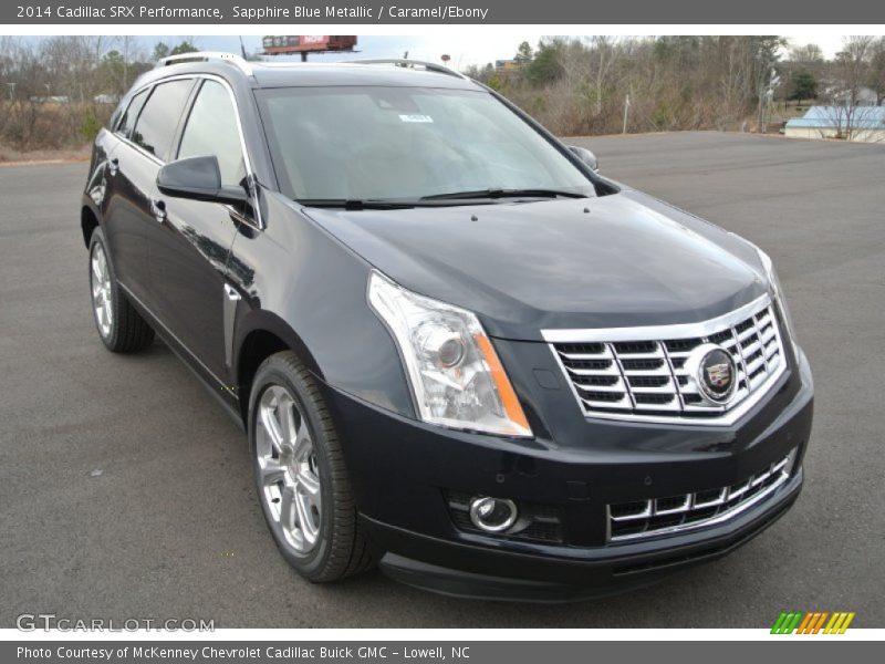 Sapphire Blue Metallic / Caramel/Ebony 2014 Cadillac SRX Performance