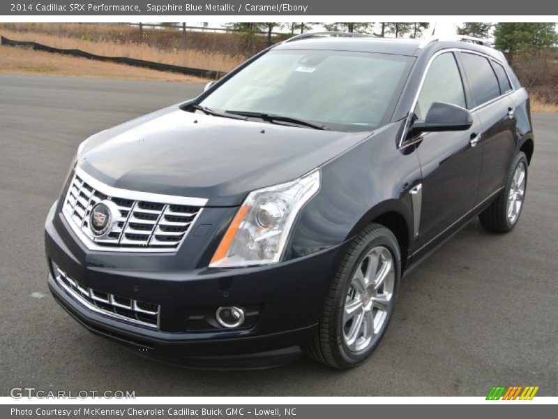 Sapphire Blue Metallic / Caramel/Ebony 2014 Cadillac SRX Performance