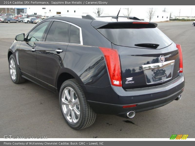 Sapphire Blue Metallic / Caramel/Ebony 2014 Cadillac SRX Performance