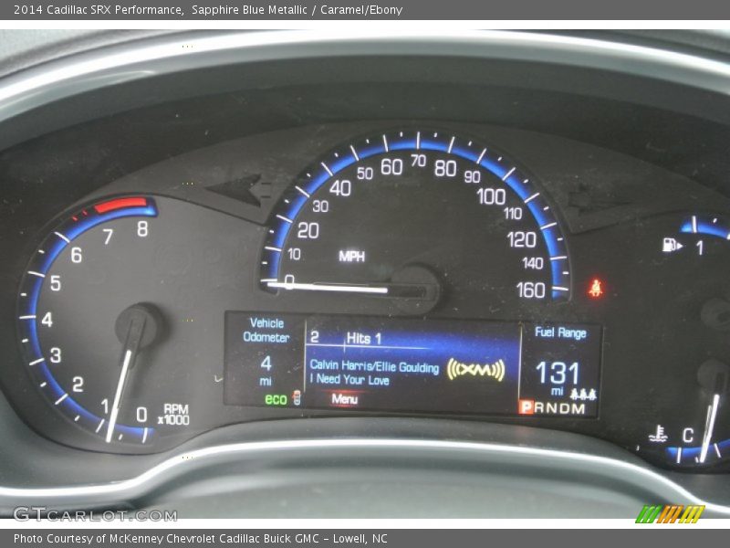 Sapphire Blue Metallic / Caramel/Ebony 2014 Cadillac SRX Performance