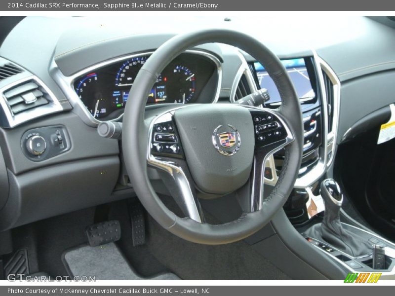 Sapphire Blue Metallic / Caramel/Ebony 2014 Cadillac SRX Performance