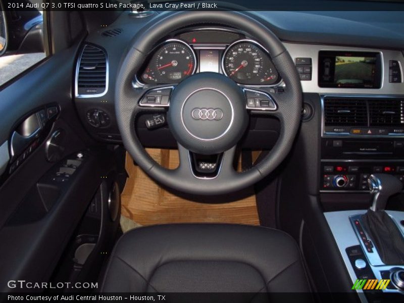 Lava Gray Pearl / Black 2014 Audi Q7 3.0 TFSI quattro S Line Package
