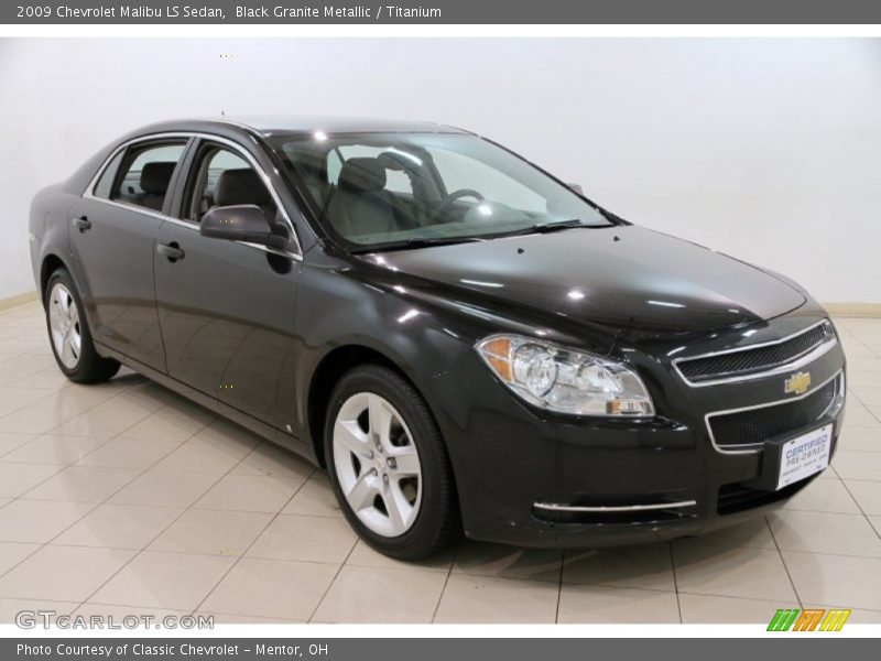 Black Granite Metallic / Titanium 2009 Chevrolet Malibu LS Sedan