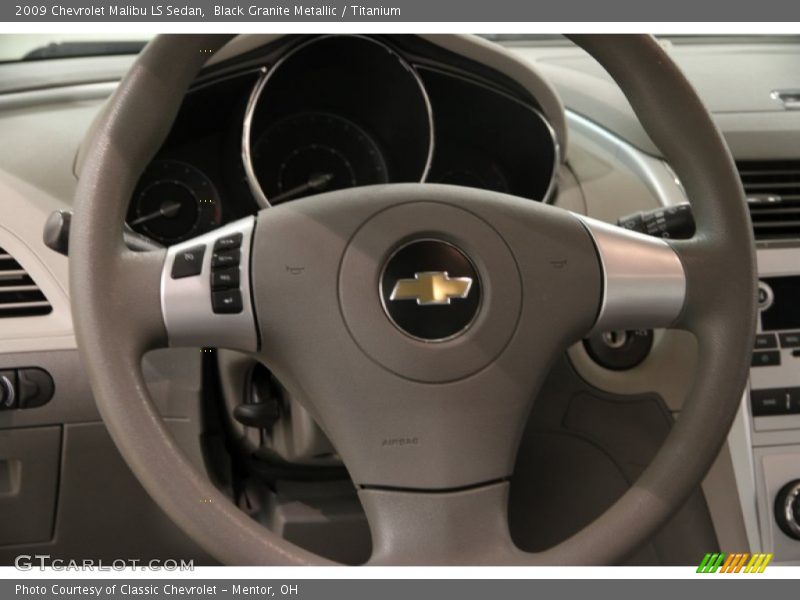 Black Granite Metallic / Titanium 2009 Chevrolet Malibu LS Sedan