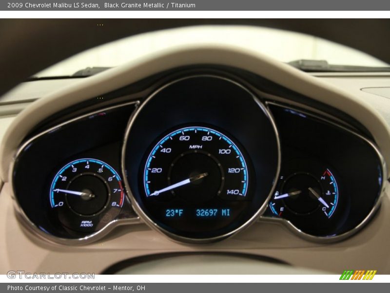 Black Granite Metallic / Titanium 2009 Chevrolet Malibu LS Sedan