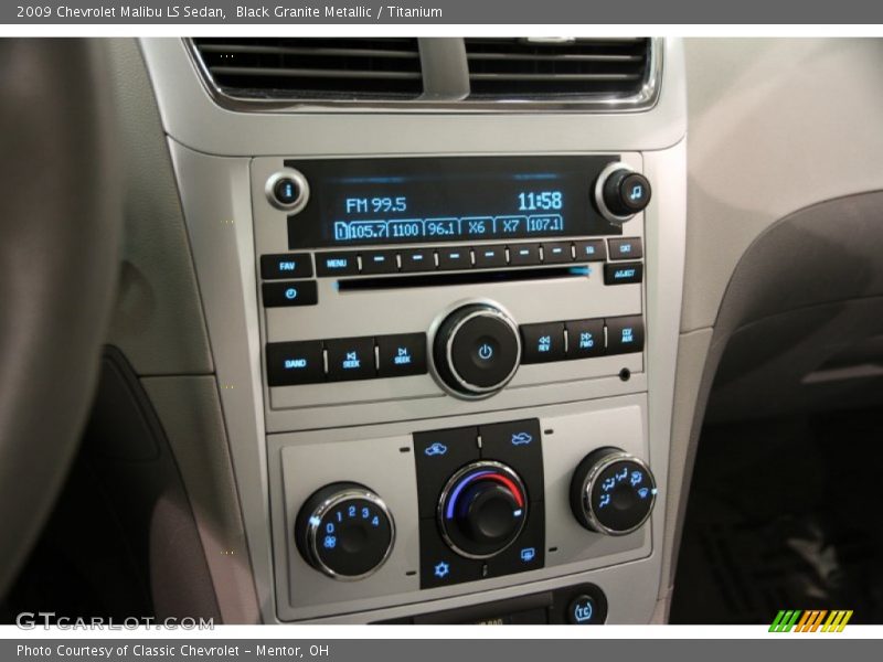 Black Granite Metallic / Titanium 2009 Chevrolet Malibu LS Sedan