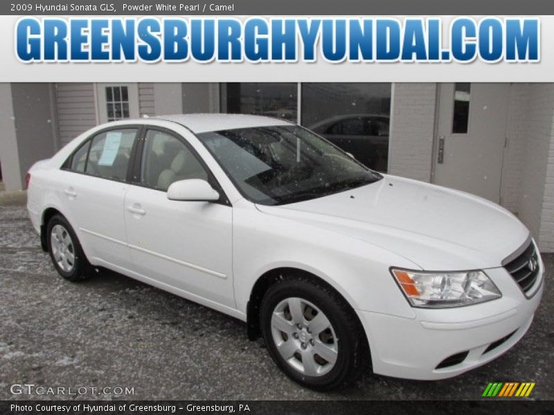 Powder White Pearl / Camel 2009 Hyundai Sonata GLS