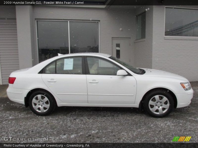 Powder White Pearl / Camel 2009 Hyundai Sonata GLS