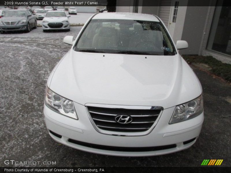 Powder White Pearl / Camel 2009 Hyundai Sonata GLS