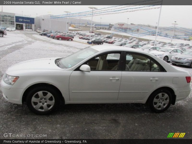 Powder White Pearl / Camel 2009 Hyundai Sonata GLS