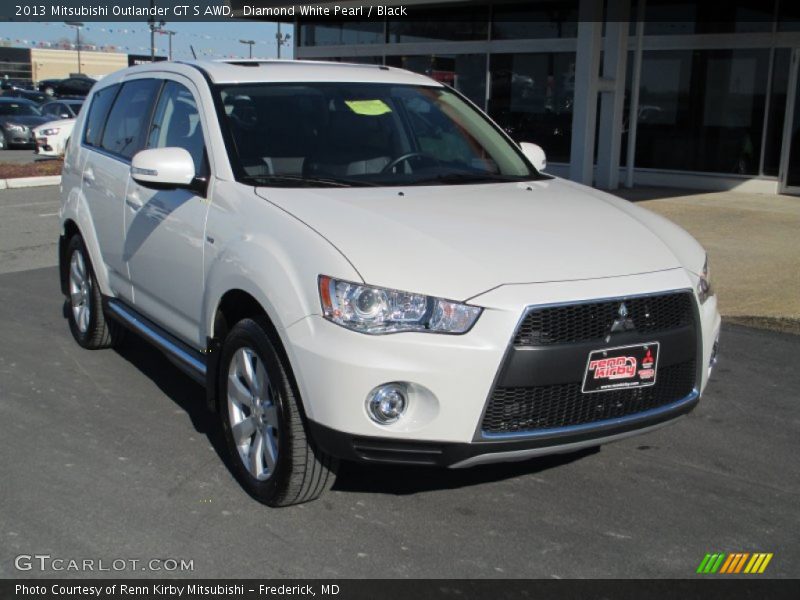 Diamond White Pearl / Black 2013 Mitsubishi Outlander GT S AWD