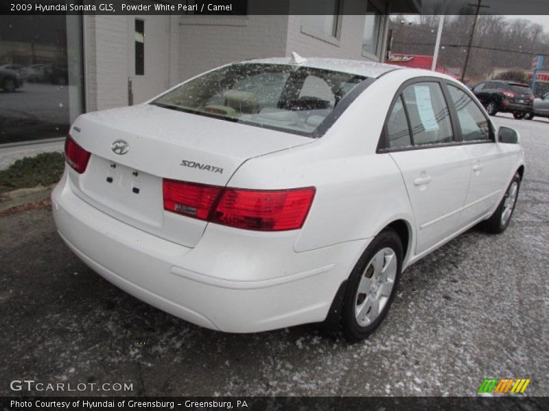 Powder White Pearl / Camel 2009 Hyundai Sonata GLS