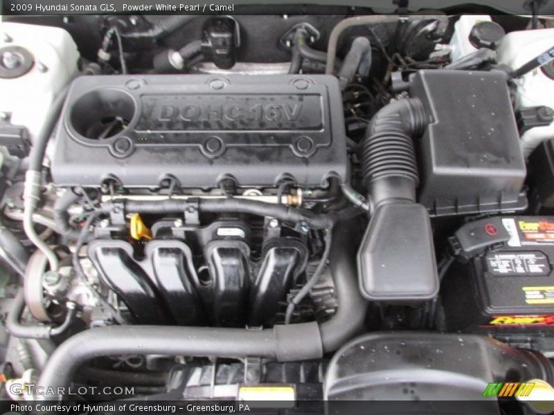 Powder White Pearl / Camel 2009 Hyundai Sonata GLS