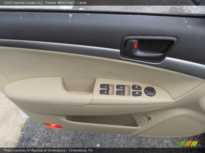 Powder White Pearl / Camel 2009 Hyundai Sonata GLS
