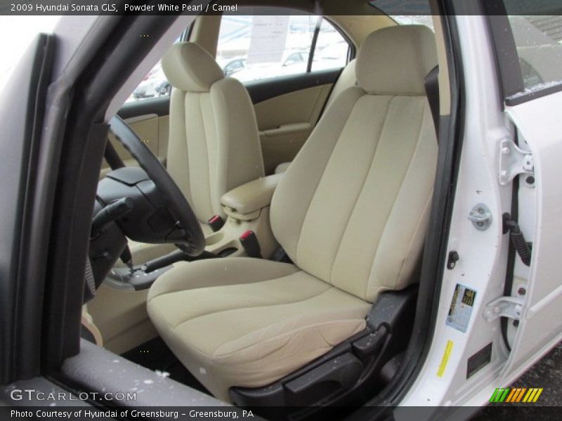Powder White Pearl / Camel 2009 Hyundai Sonata GLS