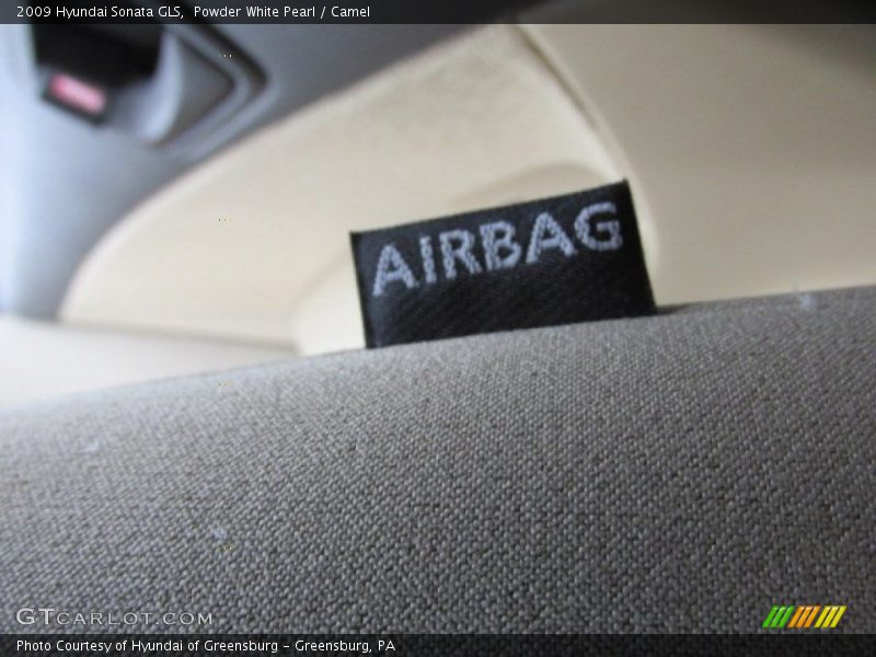 Powder White Pearl / Camel 2009 Hyundai Sonata GLS