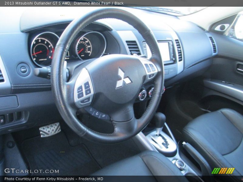 Diamond White Pearl / Black 2013 Mitsubishi Outlander GT S AWD