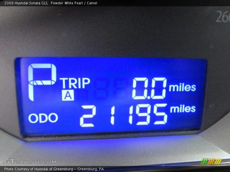 Powder White Pearl / Camel 2009 Hyundai Sonata GLS