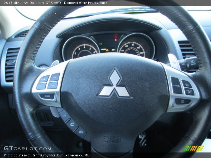 Diamond White Pearl / Black 2013 Mitsubishi Outlander GT S AWD