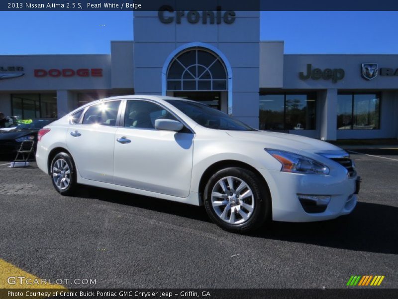 Pearl White / Beige 2013 Nissan Altima 2.5 S