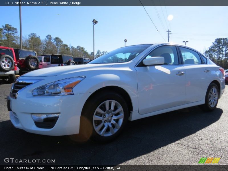 Pearl White / Beige 2013 Nissan Altima 2.5 S