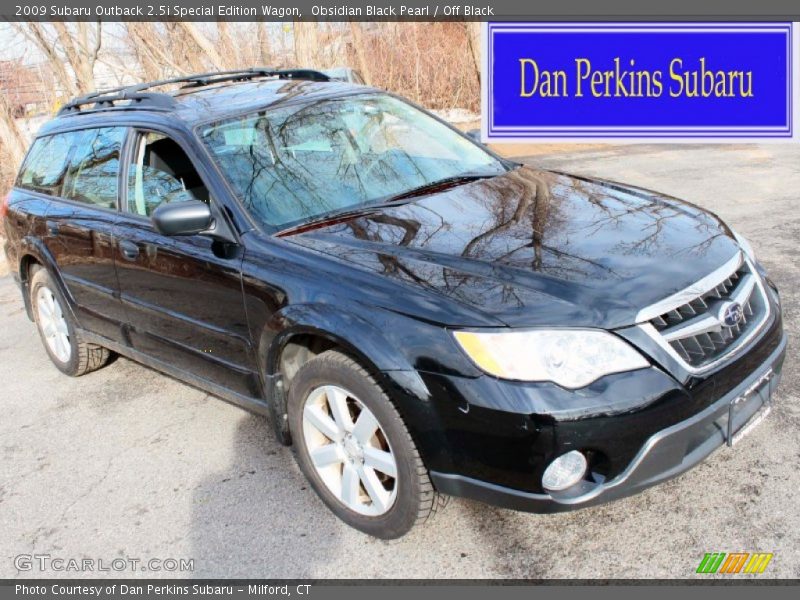 Obsidian Black Pearl / Off Black 2009 Subaru Outback 2.5i Special Edition Wagon
