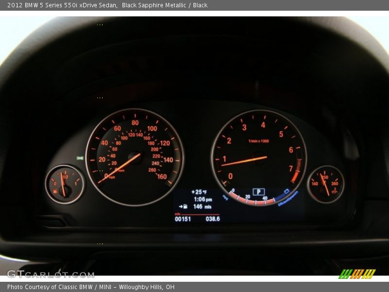 Black Sapphire Metallic / Black 2012 BMW 5 Series 550i xDrive Sedan