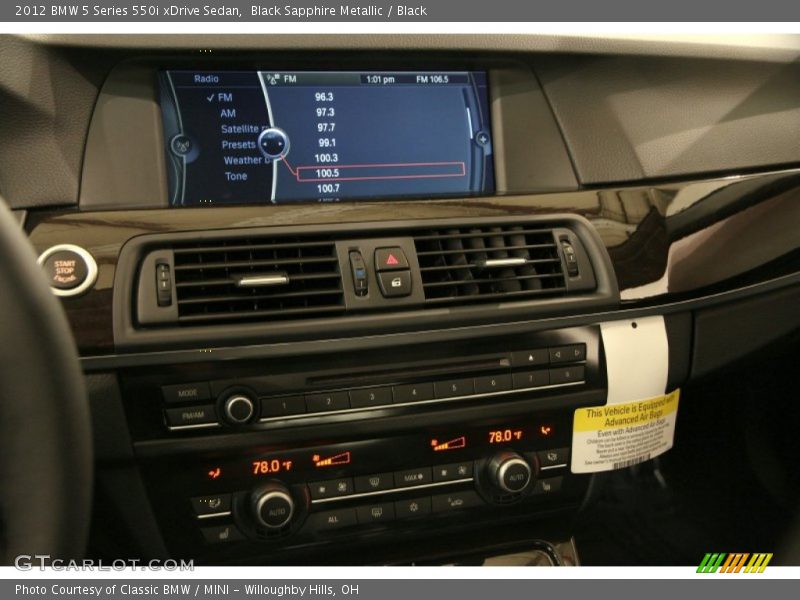 Black Sapphire Metallic / Black 2012 BMW 5 Series 550i xDrive Sedan